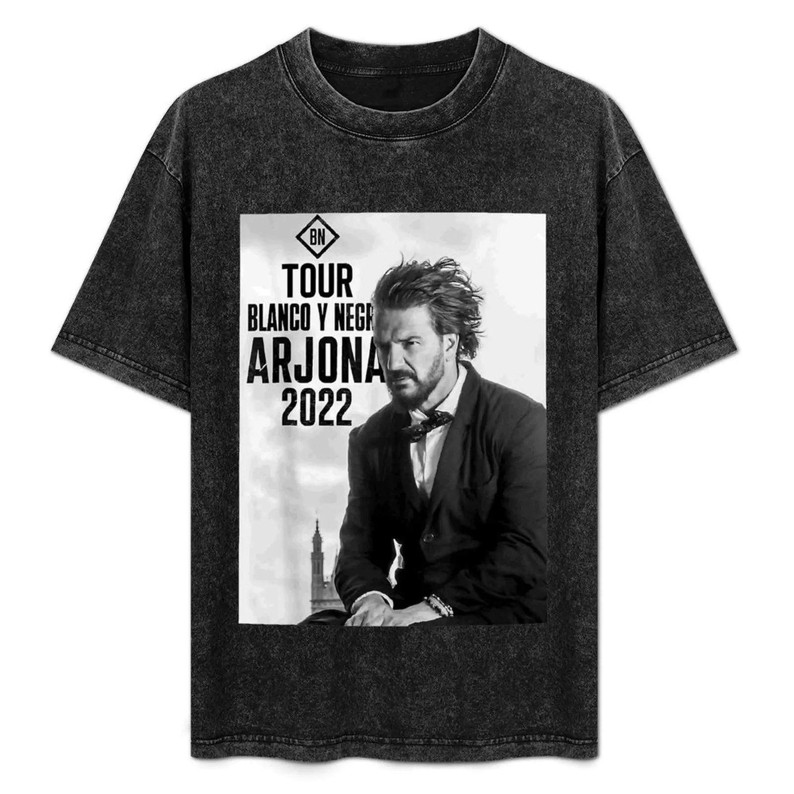 Camiseta de la gira Blancos y Negro de Ricardo Arjona, camiseta informal con estampado de patrones