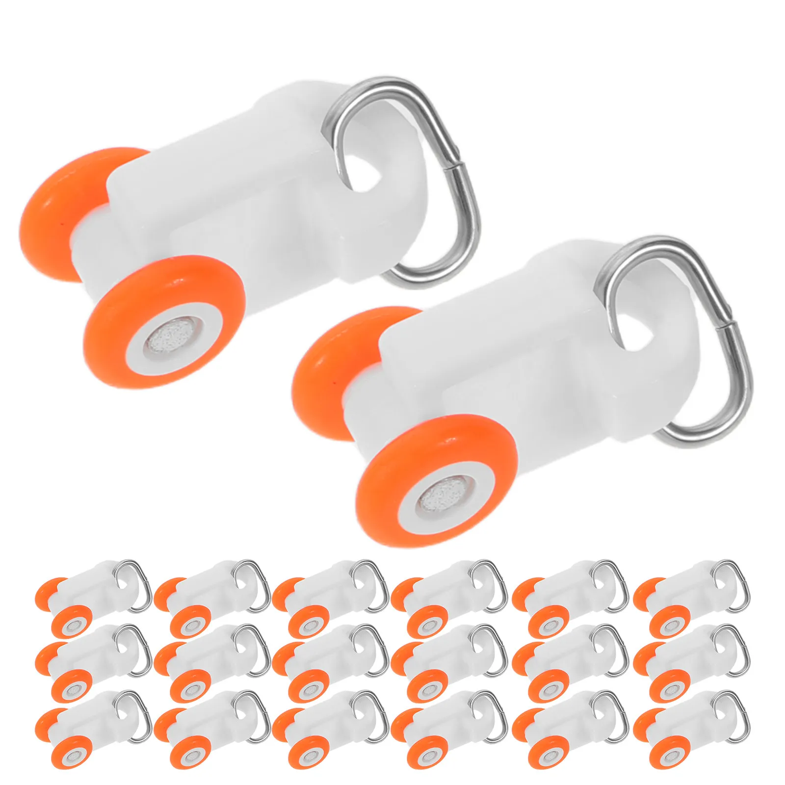 120Pcs Curtain Track Glider Rollers Silent Smooth Sliding Twin Wheeled Plastic Ceiling Window Drapery Pulley Accessories