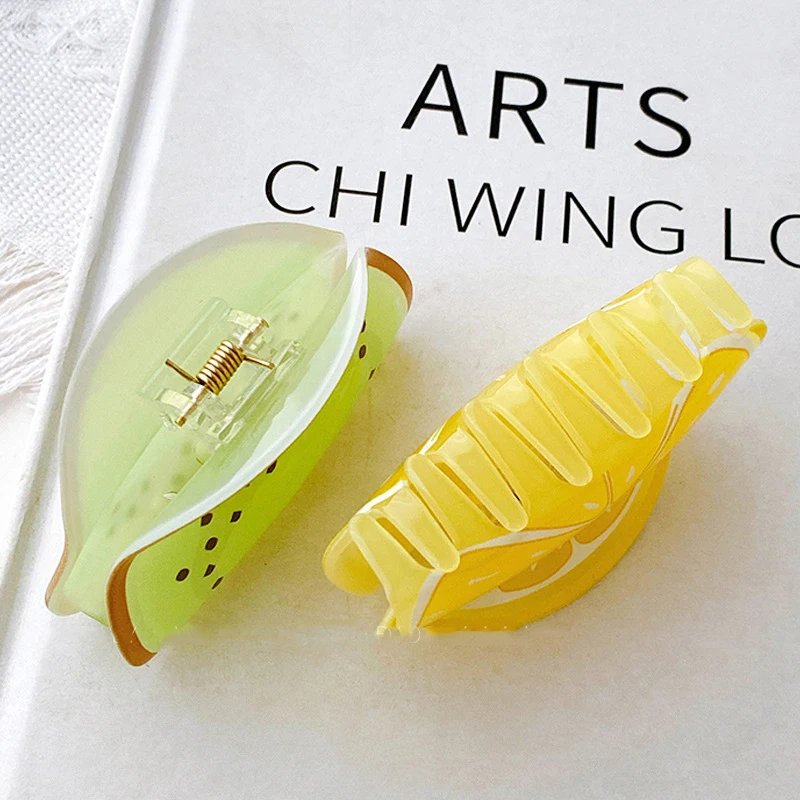 Accessories Japanese And Korean Cute Fruit Grab Clip Back Head Shark Clip Pan Hair Clip Large Ponytail Clip Hair Accessories