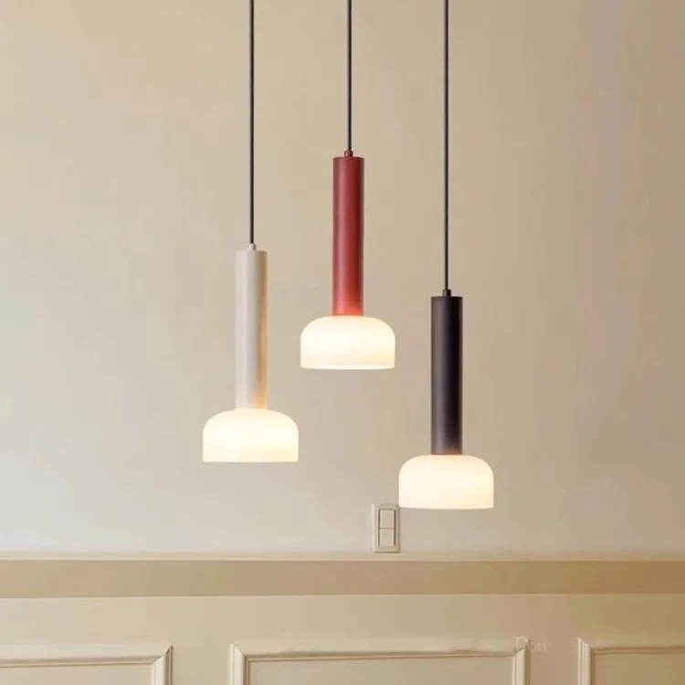 Italian designer glass chandelier simple fashion creative dining room bedside bar black and white minimalist