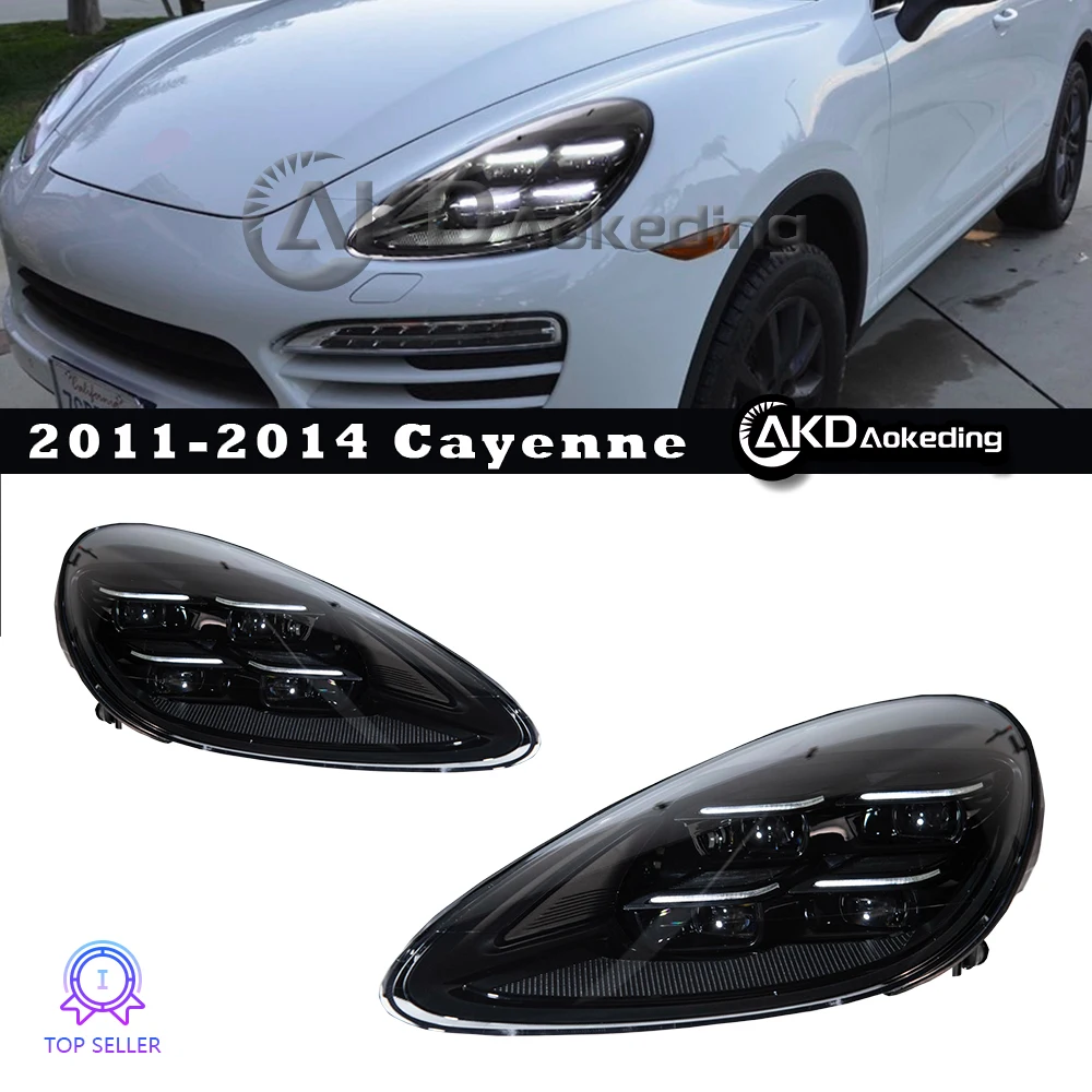 Auto Parts For Porsche Cayenne Headlights 2011-2018 latest Styling LED Daytime Lights Dual Projector Car Accesorios Modified