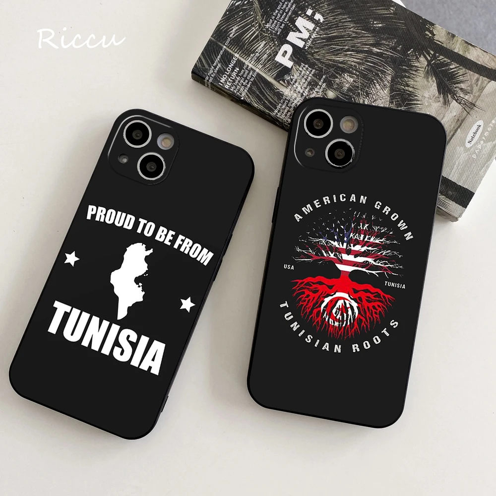 FOR IPhone 14 Tunisia Passport Flag Map Soft Case for Iphone 14 11 12 Pro 8 7 Plus X 13 Pro MAX SE2020 XR XS RICCU Soft Covers