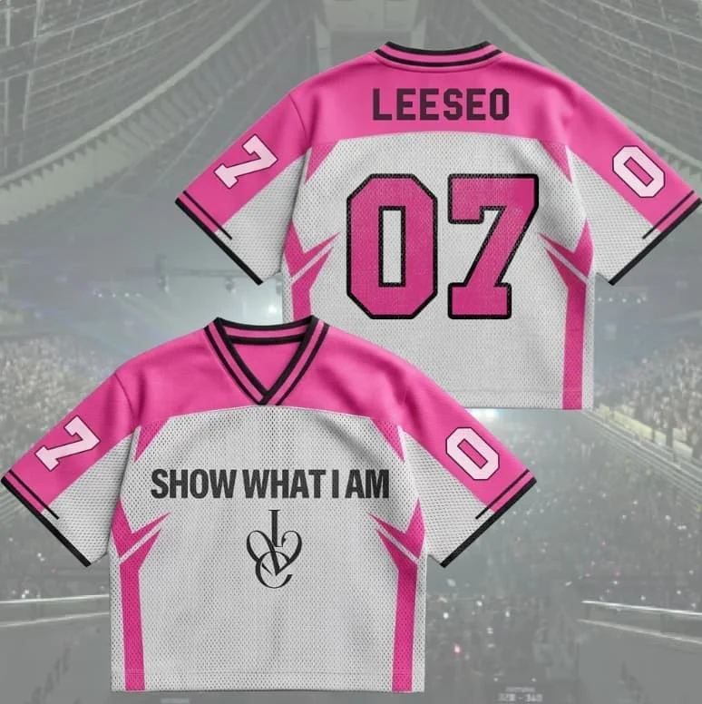 Kpop IVE DIVE No.06 Show What I Am Print Crop V Neck Mesh Sporttrikot Schnell trocknendes, atmungsaktives T-Shirt für die ganze Familie, passend für Eltern und Kinder 26 – Detail 6