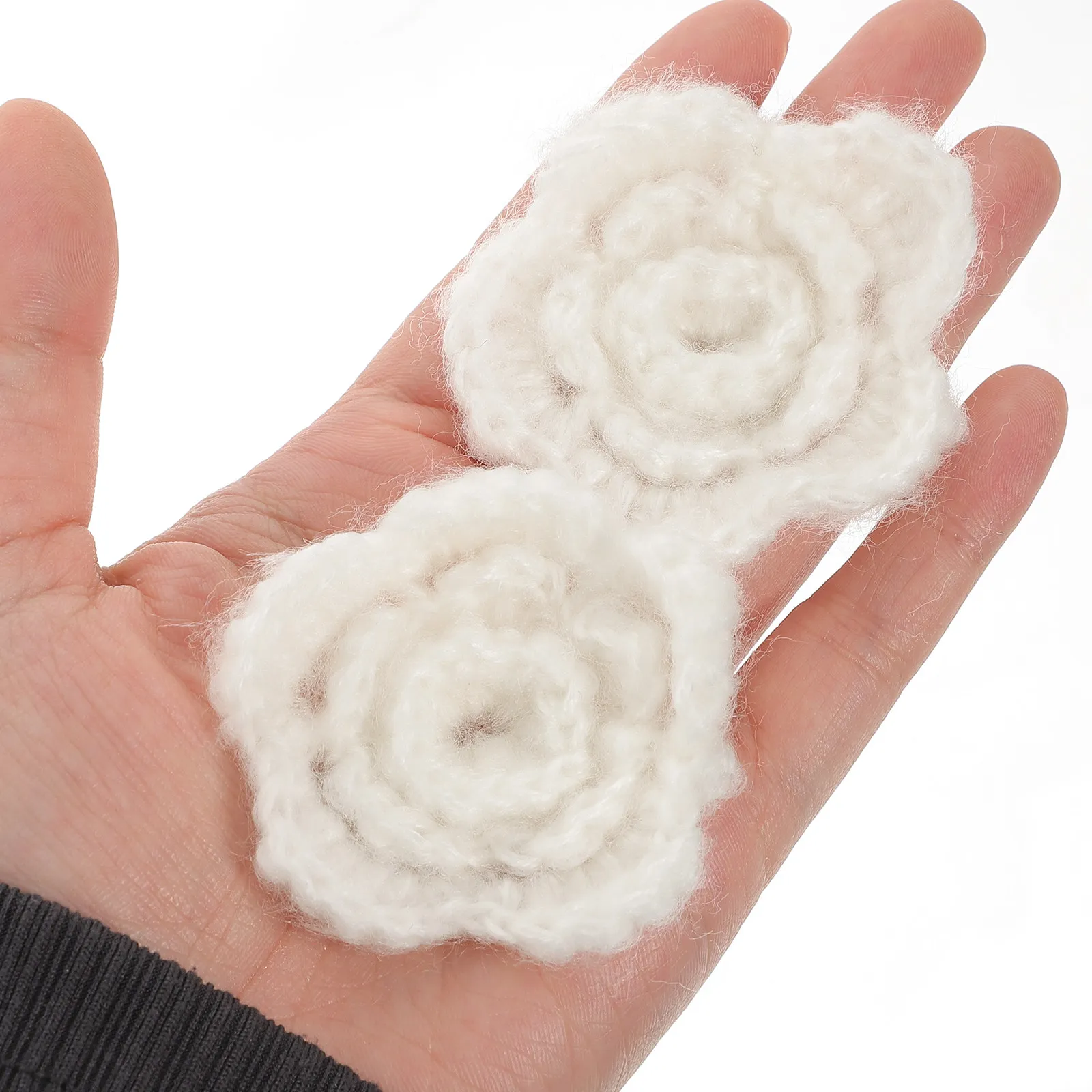 12Pcs Lovely Knitted Flower Decorative Accessories for DIY Hair Clips Headwear Clothing Craft Projects Craft Flowers Ornament