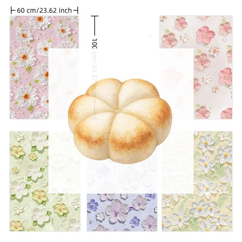 1Roll 60*100cm 3D Embossed Floral Window Privacy Film Static Cling UV Blocking For Bathroom Bedroom Glass Decoration