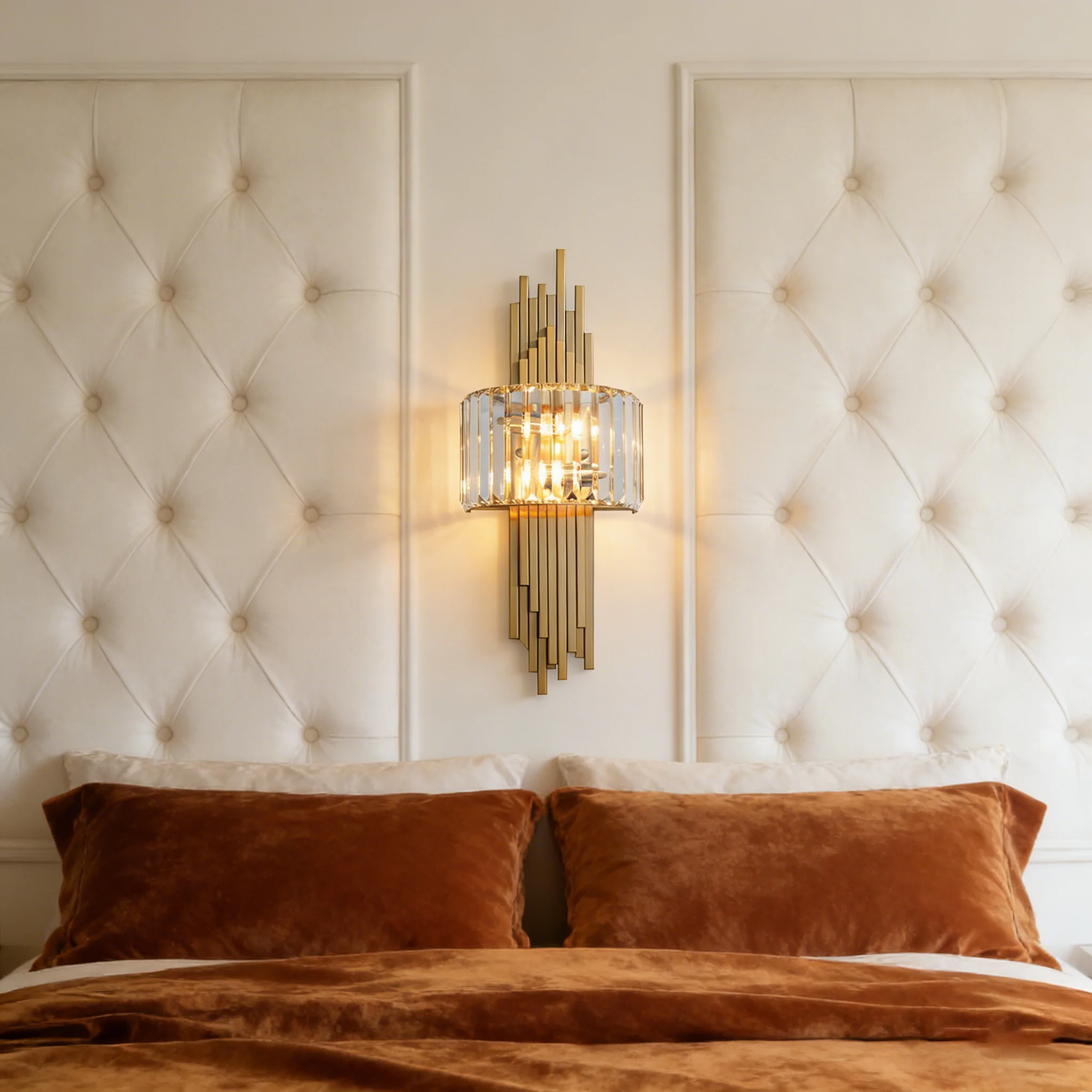 

Nordic Postmodern Crystal Wall Light Creative Living Room TV Background Bedroom Bedside Lamp Hotel Aisle Luxury Foyer Study