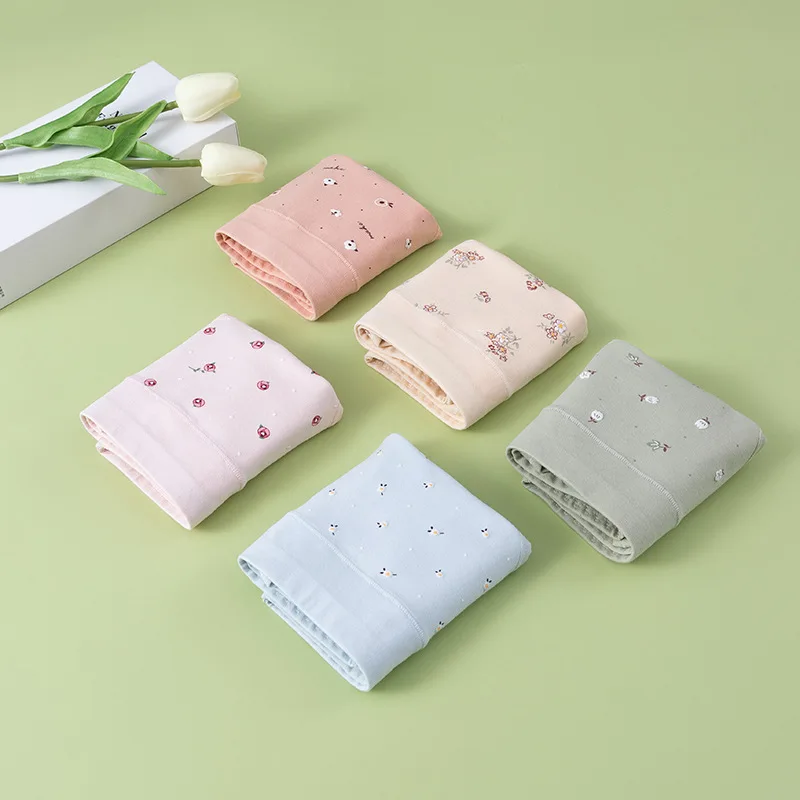 Floral Cotton Panties Women Underwear Lady Female Mid-Rise Briefs Breathable Lingerie Soft Basic Underpants Women image 6