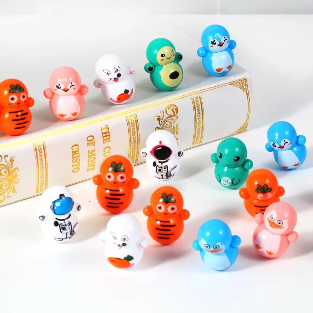 

60pcs Mini Animal Tumbler Toy Set for Kids Party Favors, righting Doll Fidget Toys, Cute Tumbler Toy self-righting
