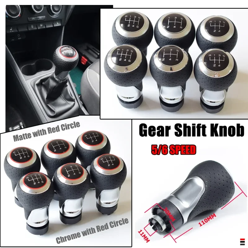 12mm For Audi A4 B6 B7 B8 A6 S4 8K A5 8T Q5 8R S Line Ibiza 6J Seat Leon Mk1 Passat Golf 5/6 Speeds Car Gear Shift Knob