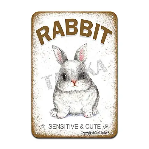 Rabbit Sensitive and Cute Iron Poster Painting Tin Sign Vintage Wall Decor for Cafe Bar Pub Home Beer Decoration Crafts