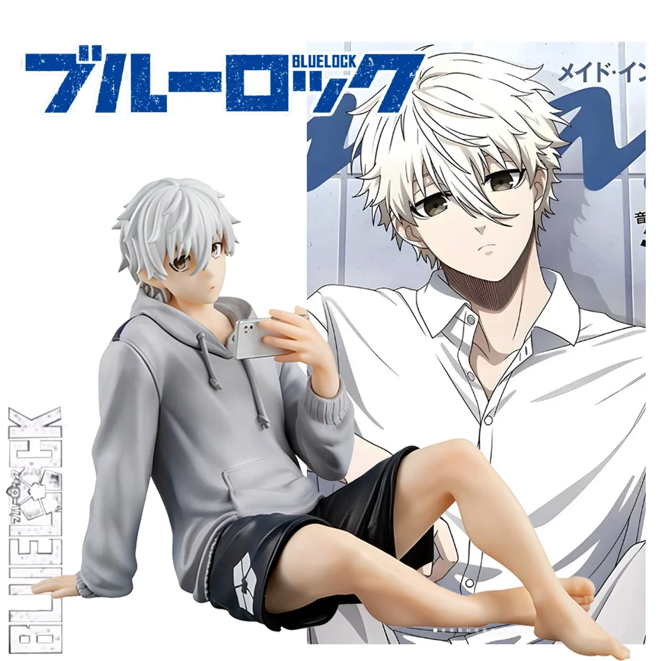 Auf Lager BLUE LOCK Actionfiguren Nagi Seishiro Anime-Figur Sitzende Figur PVC Sammlermodell Kinderpuppe Spielzeug Geschenke