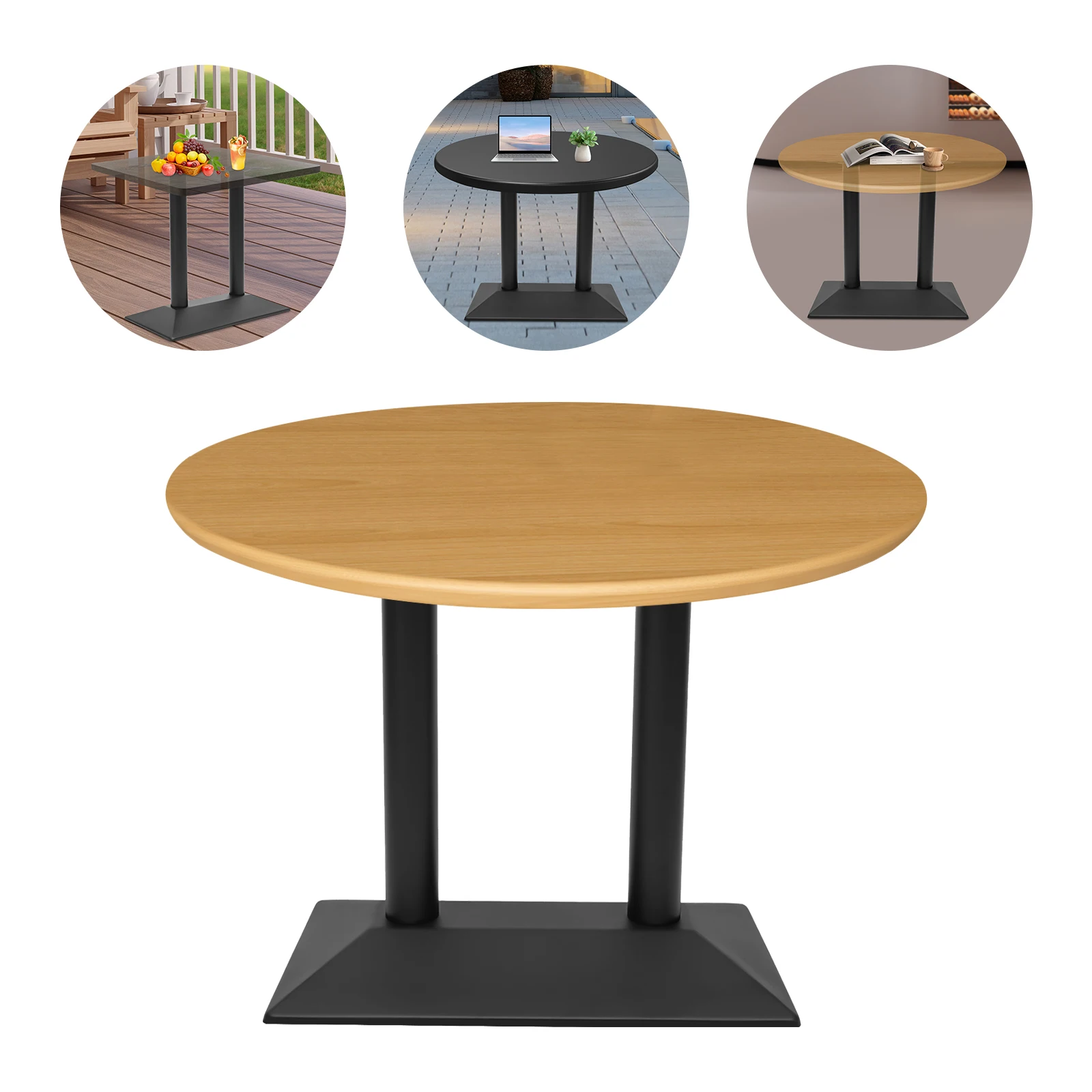 Black Double-leg Table Base Great Stability Steel Furniture Stand Double Bracket Type Adjustment Screws High Load Capacity