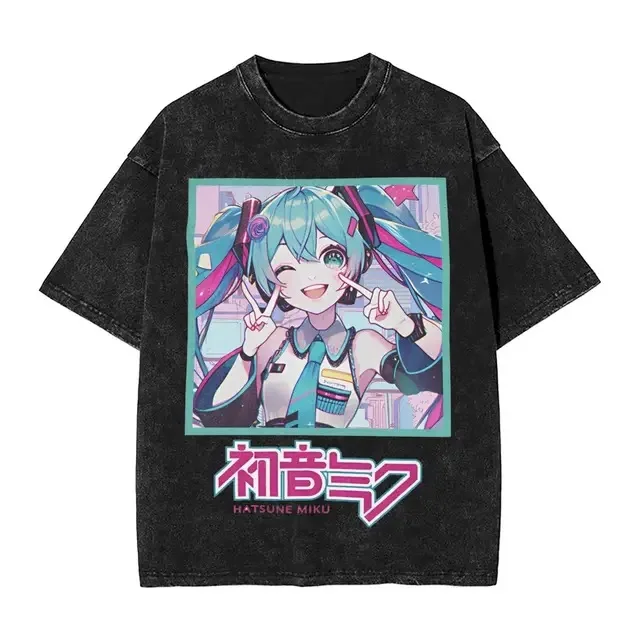 kawaii-miku-t-shirt-cute-vocaloid-anime-graphic-tee-casual-short-sleeve-tops-for-teen-girls-women-men's-shirts-woman-t-shirts
