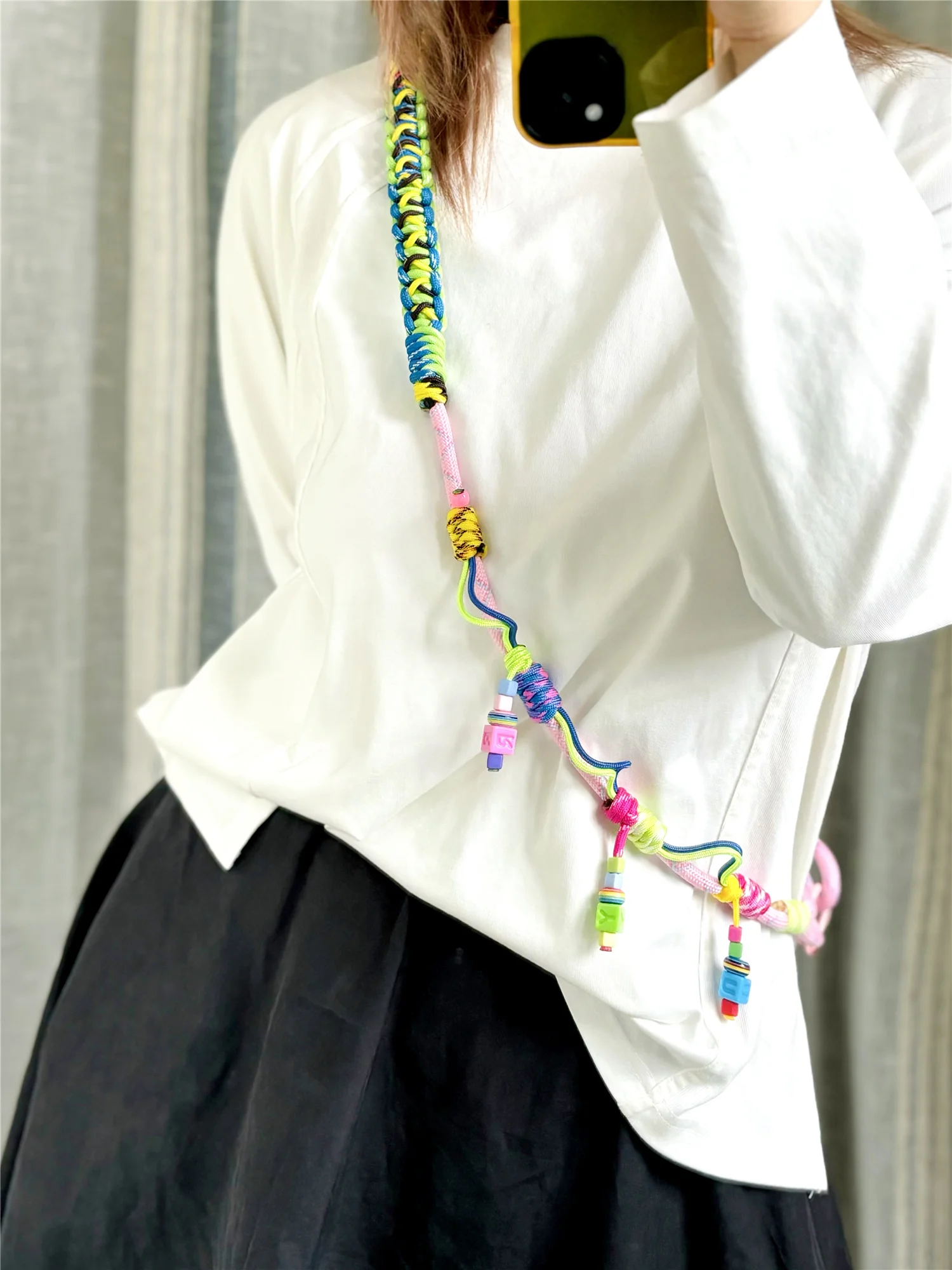 Multicolor Hand-woven Functional Replacement Bag Strap Adjustable Anti-lost Camera Phone Lanyard Shoulder Strap Accessories