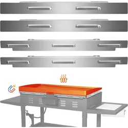 Wind Guards for Blackstone 17/22/28/36 Inch Griddle Food Mesh Screen Block Stainless Steel Wind Guard Screen Compatible Silver