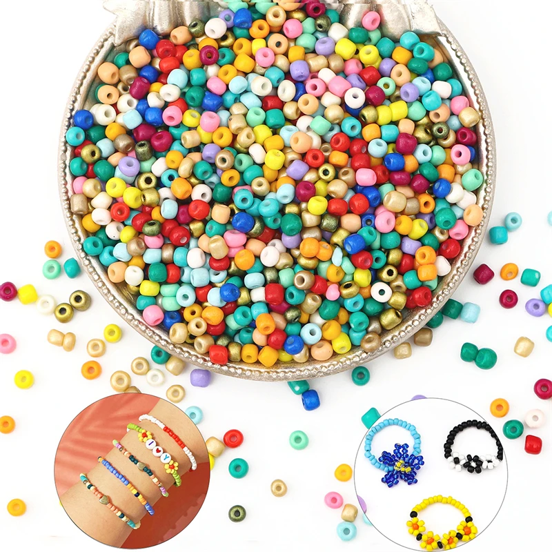 30g 2/4mm Lacquer That Bake Glass Seed Beads for DIY Bracelet Necklace Beads for Jewelry Making Accessories Craft Making Sewing