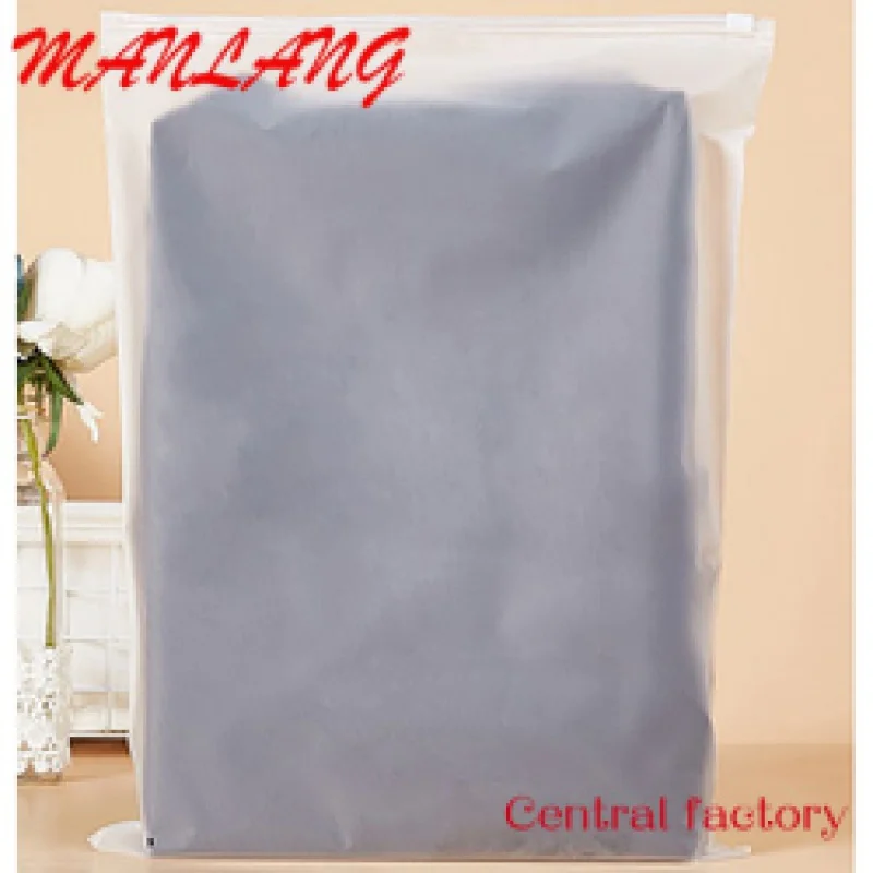 Custom  Custom logo plastic zipper bag T shirt clothes frosted package reusable ziplock bag for package