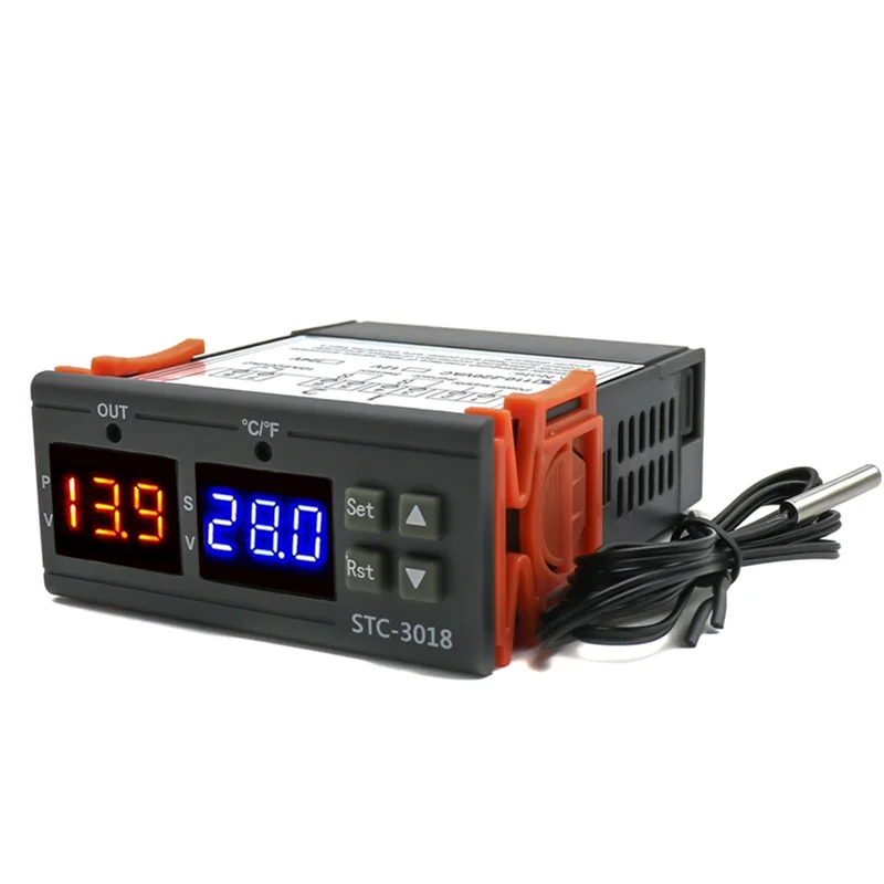 A13E-STC-3018 Dual Digital Temperature Controller Two Relay Output Thermoregulator Thermostat With Heater Cooler