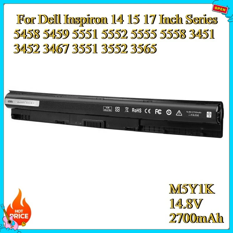 

New M5Y1K Replacement Battery for Dell Inspiron 14 15 17 Inch Series 5458 5459 5551 5552 5555 5558 3451 3452 3467 3551 3552 3565