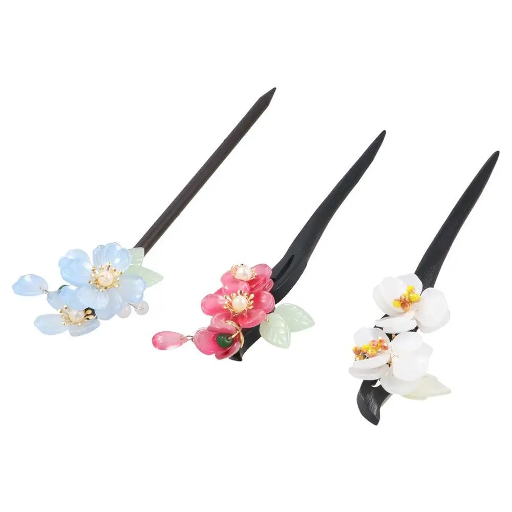 

National Style Vintage Winding Flower Hairpin Elegant Handmade Wooden Hair Stick Chinese Style Classical Hanfu Headwear Girl