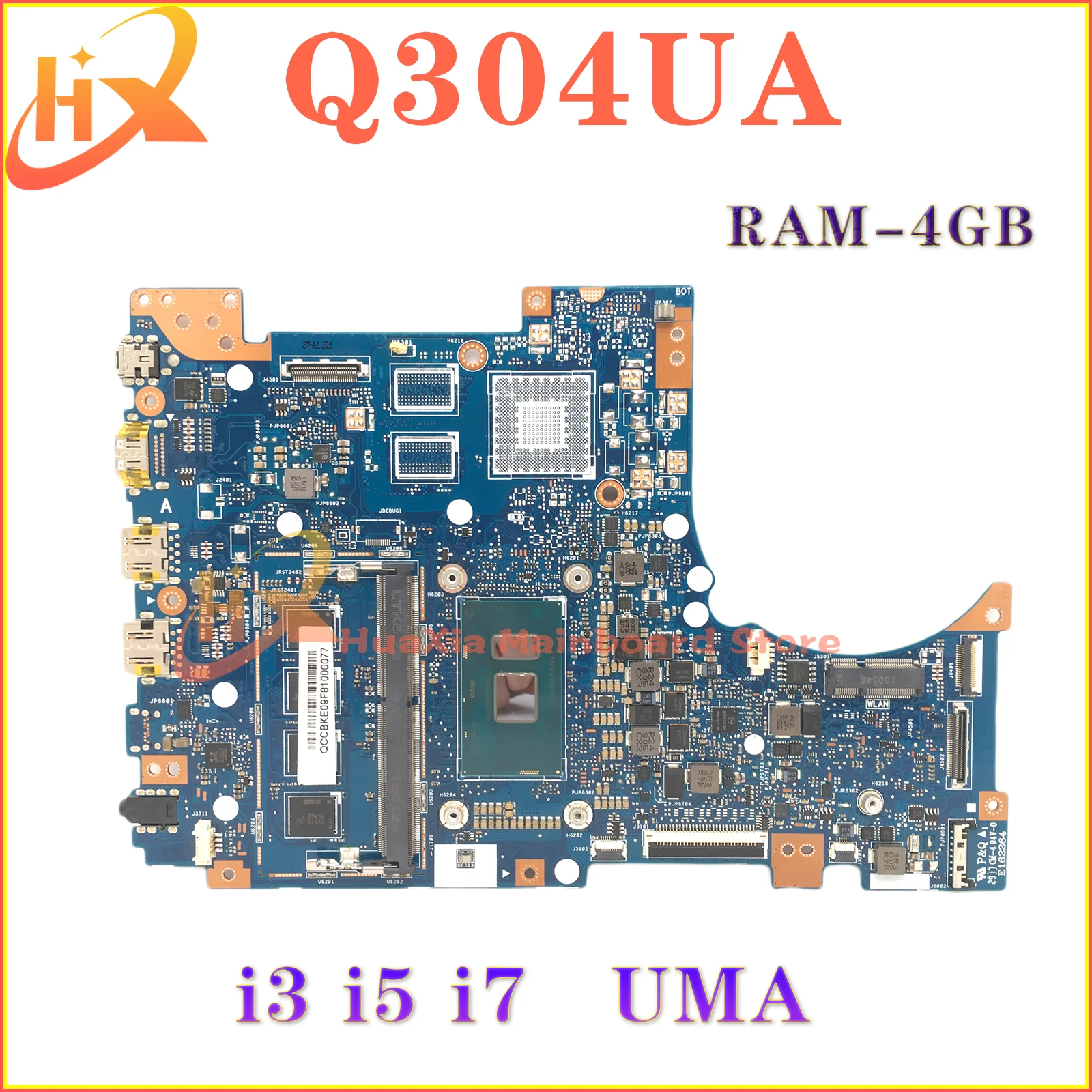 

KEFU Q304U Mainboard For ASUS Q304UA Q304UAK Laptop Motherboard I3 I5 I7 6th/7th Gen 4GB/RAM UMA MAIN BOARD