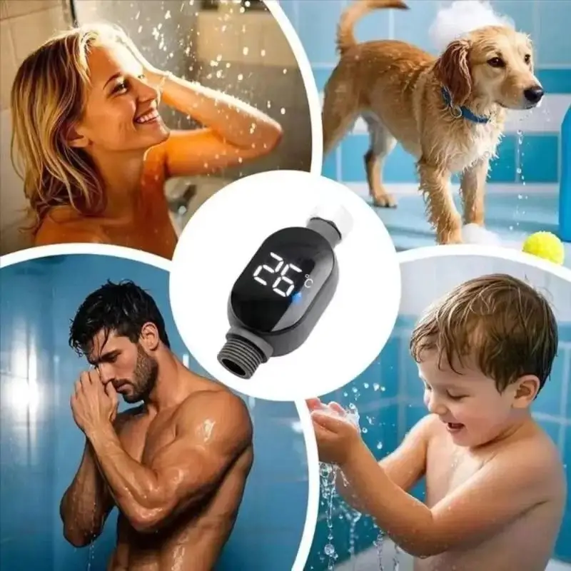 Bath Thermometer Intelligent Touch Activation Waterproof LED Display Easy Read for Newborn Bath Safety Essentials