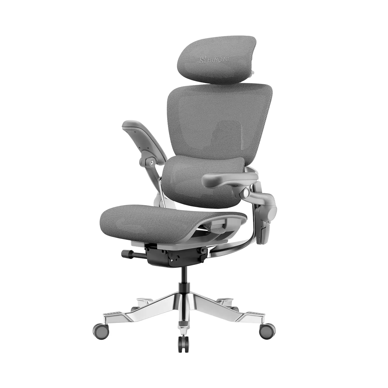 

Ergonomic Office Chair Adjustable Back Support Swivel Wheels Flip-up Arms Mesh Seat Home Desk Work Gray Customized