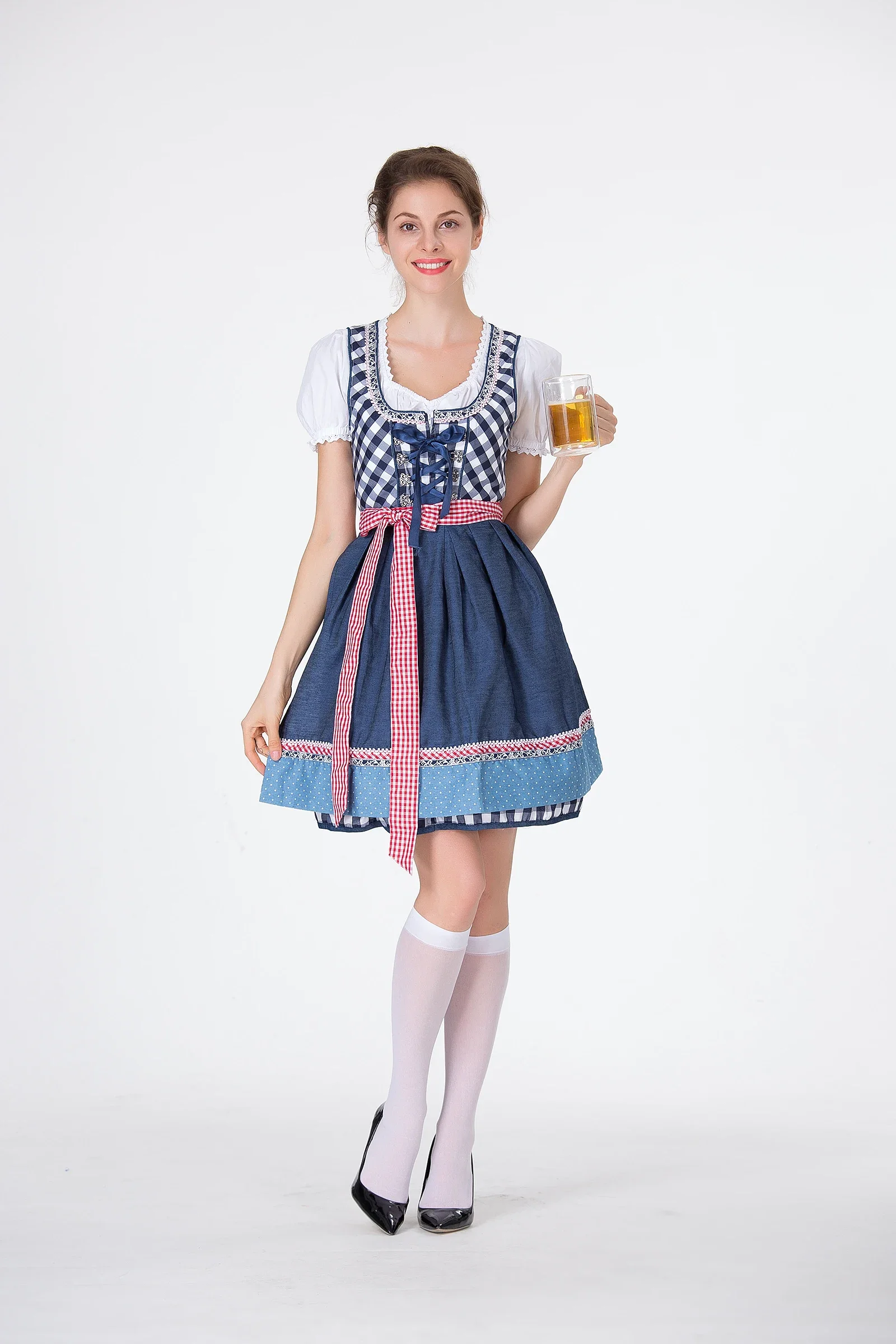 Plus Size piwo kobieta seksowna stroje na Oktoberfest festiwal piwa sukienka pokojówka Cosplay Halloween kelnerka Carnaval przebranie