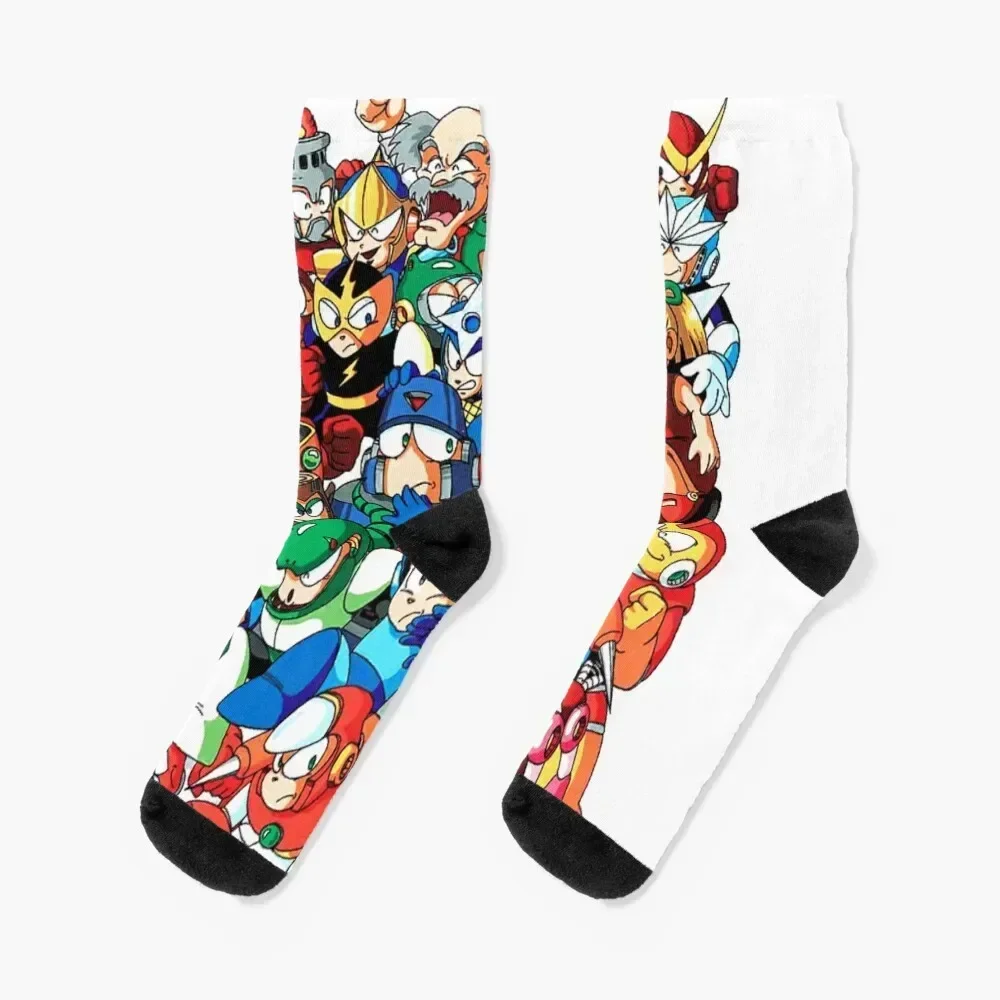 

Mega Man 1, 2, and 3 Robot Masters Socks Toe sports christmas gifts floor Boy Child Socks Women's