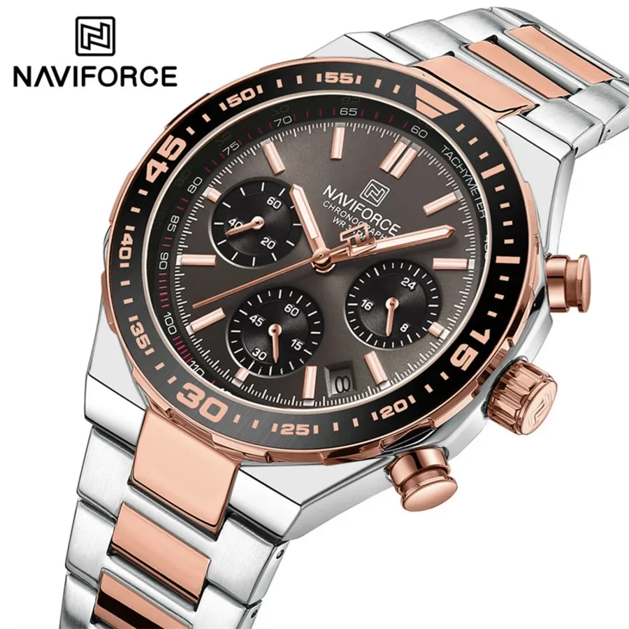 NAVIFORCE NF8049 Brand New Watches for Men Sports Luminous Chronograph Waterproof Date Quartz Wristwatches