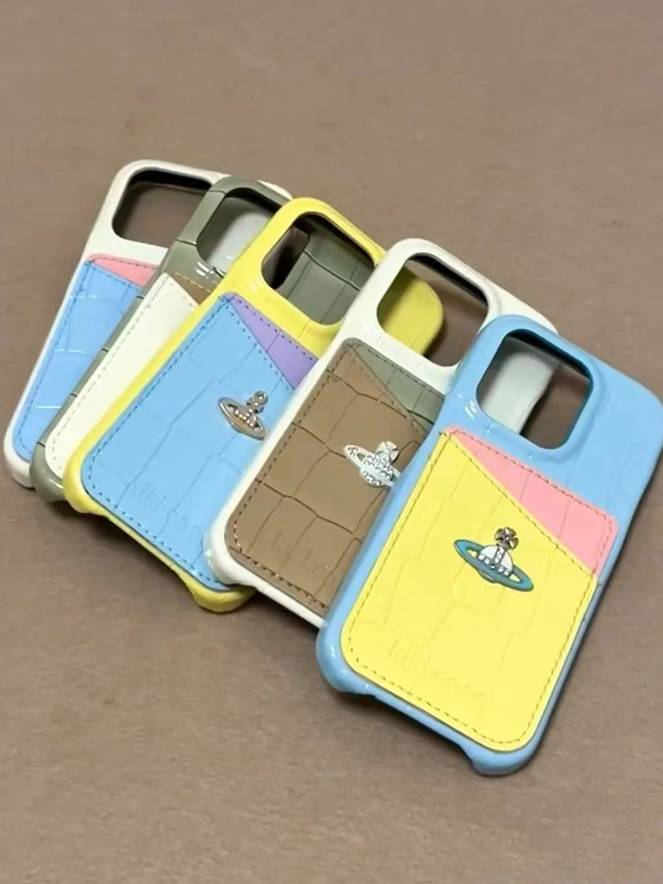 Crocodile Leather Card Bag 3D Planet Suitable For iPhone 15 Pro Max 14 Pro Phone Case 13 12 Protective Case