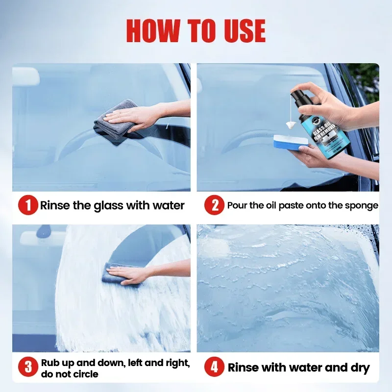 Средство для удаления стеклянной масляной пленки объемом 100 мл — эффективно удаляет водные пятна, воски, масла и покрытия для прозрачной и без пятна.