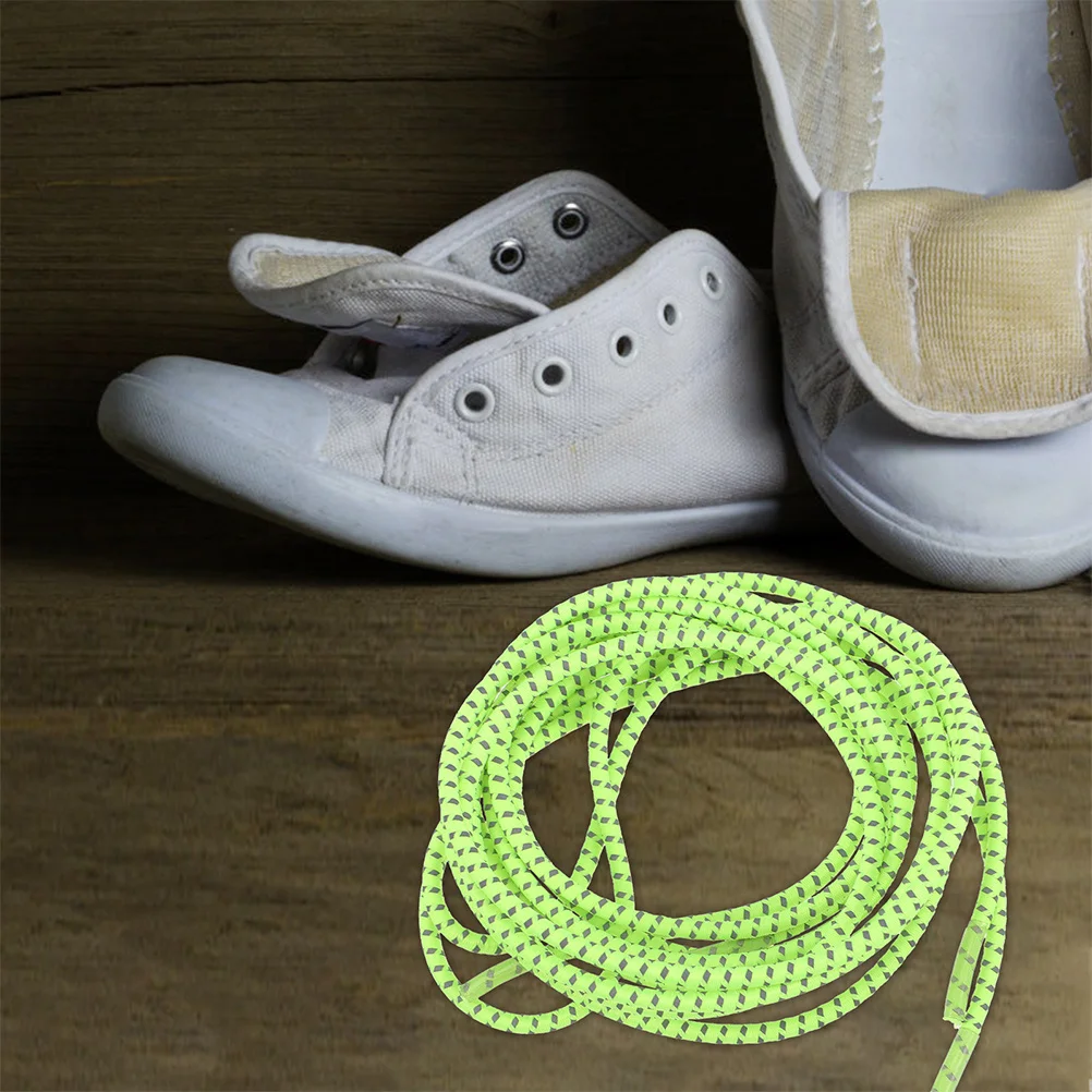

2Pairs Reflective Elastic Shoelaces Anti-Loose Durable Replacement Shoe Strings for Running Sneakers Outdoor Sports Shoe