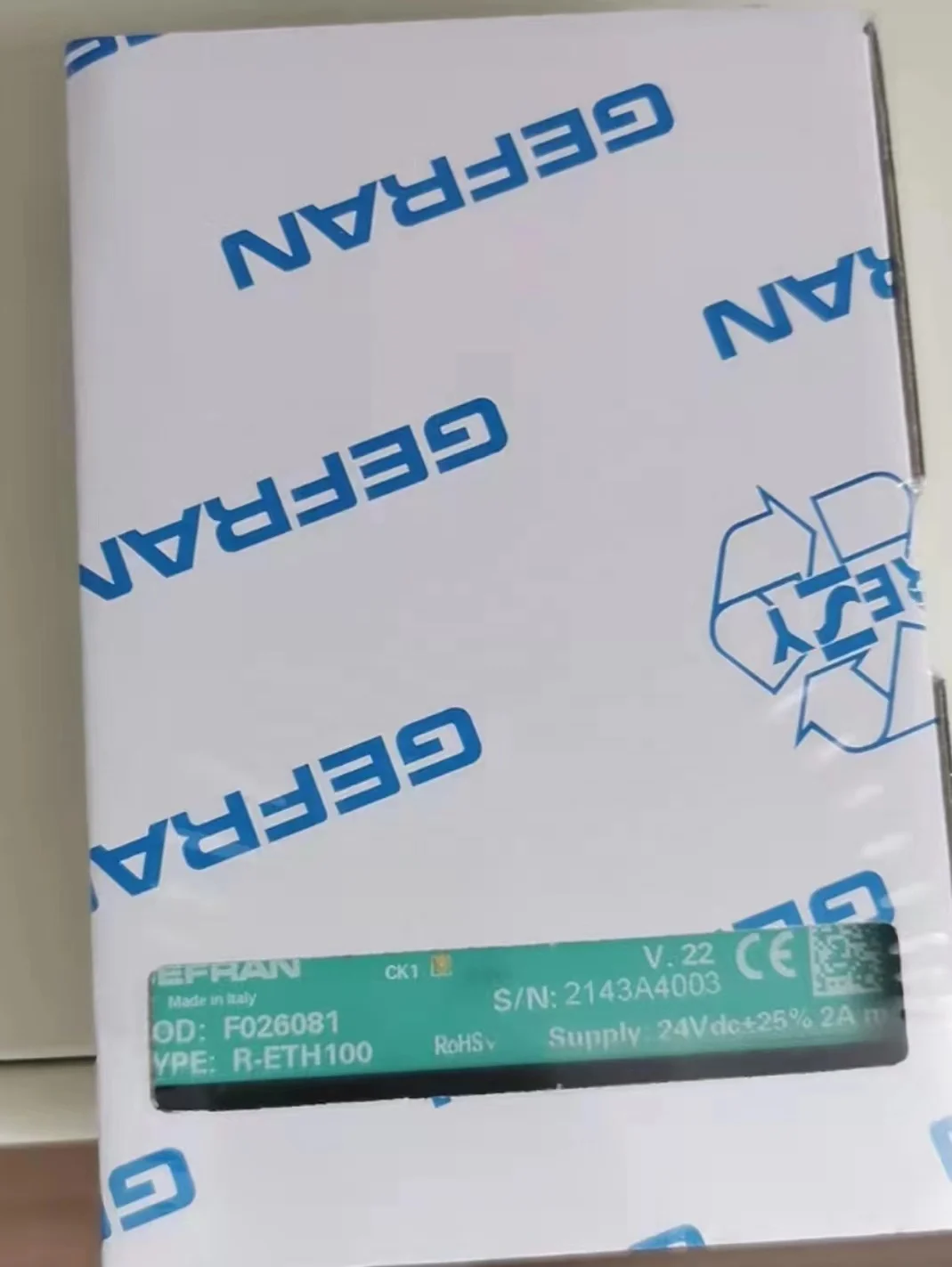 GEFRAN ORIGINAL R-ETH100 RETH100 BRIDGE EAlterNET 100 MODULE AGENT AUTORISÉ F026081