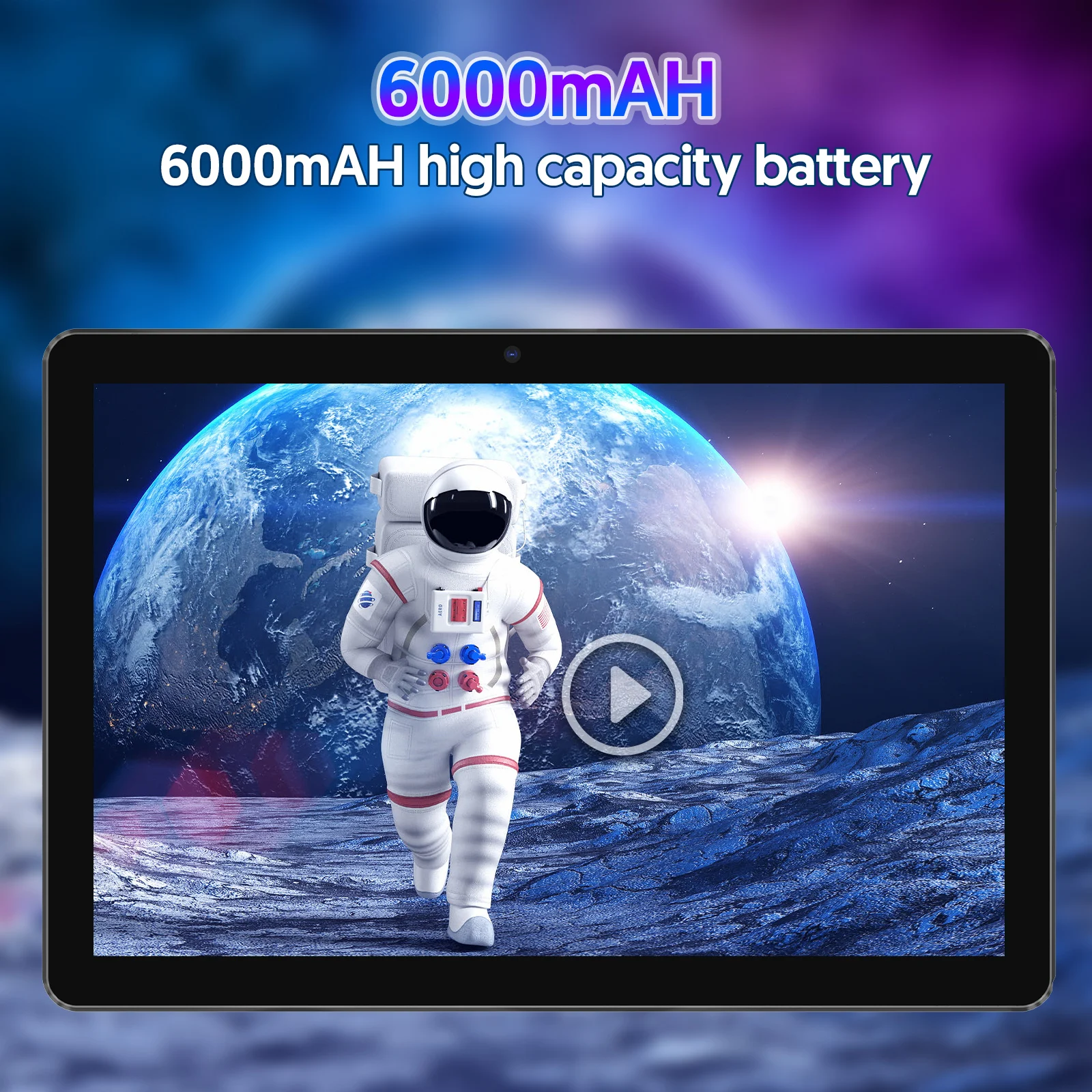 Tablet Android de 10 polegadas, 7 GB (expansão de memória 3G + 4G) RAM + 64 GB ROM, processador quad-core, WiFi, Bluetooth, certificação GMS