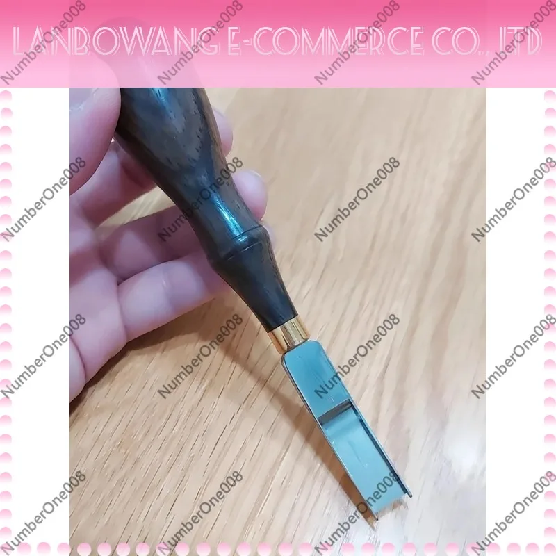 Leather Edge Beveler Tool, Wide Mouth Skiving Knife with Wooden Handle for Leather Craft Edge Trimming & Thinning