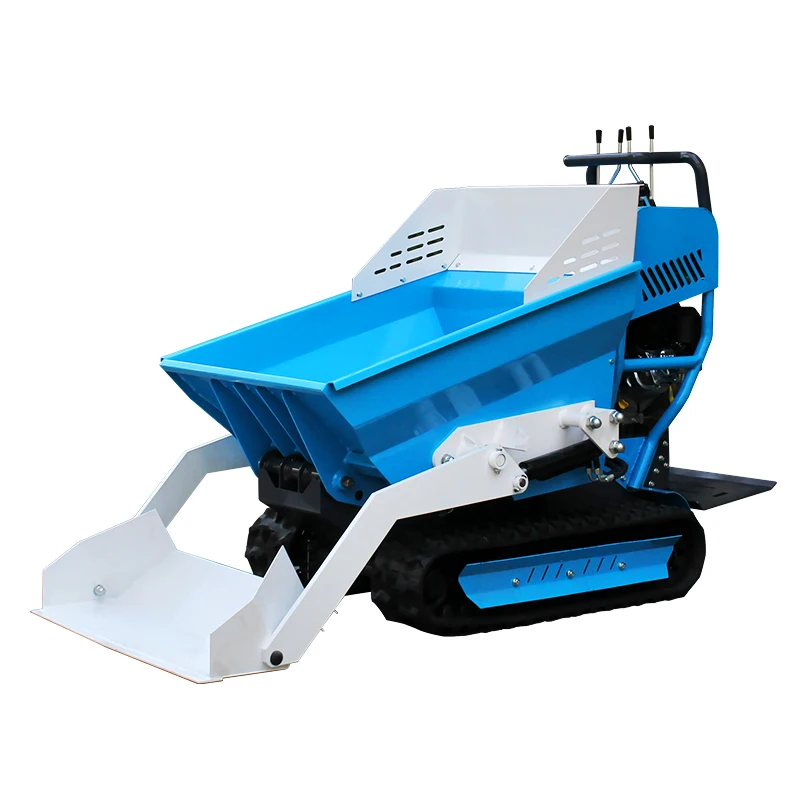 Customized 500KG Gasoline Engine Powered crawler power barrow mini track dumper site dumper