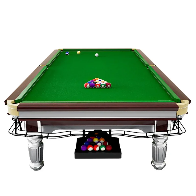 Commercial gold and silver leg Chinese black eight snooker billiards medium eight standard table