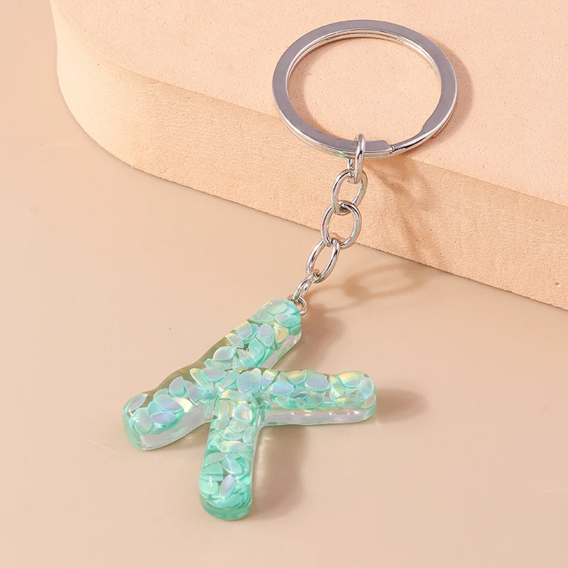Bunter Acryl-Glitzer-Alphabet-Schlüsselanhänger mit 26 Initialen, A-Z-Buchstaben, Schlüsselanhänger, Anhänger für Frauen und Mädchen, Taschenanhänger, DIY-Schmuck, Geschenke – Detail 17