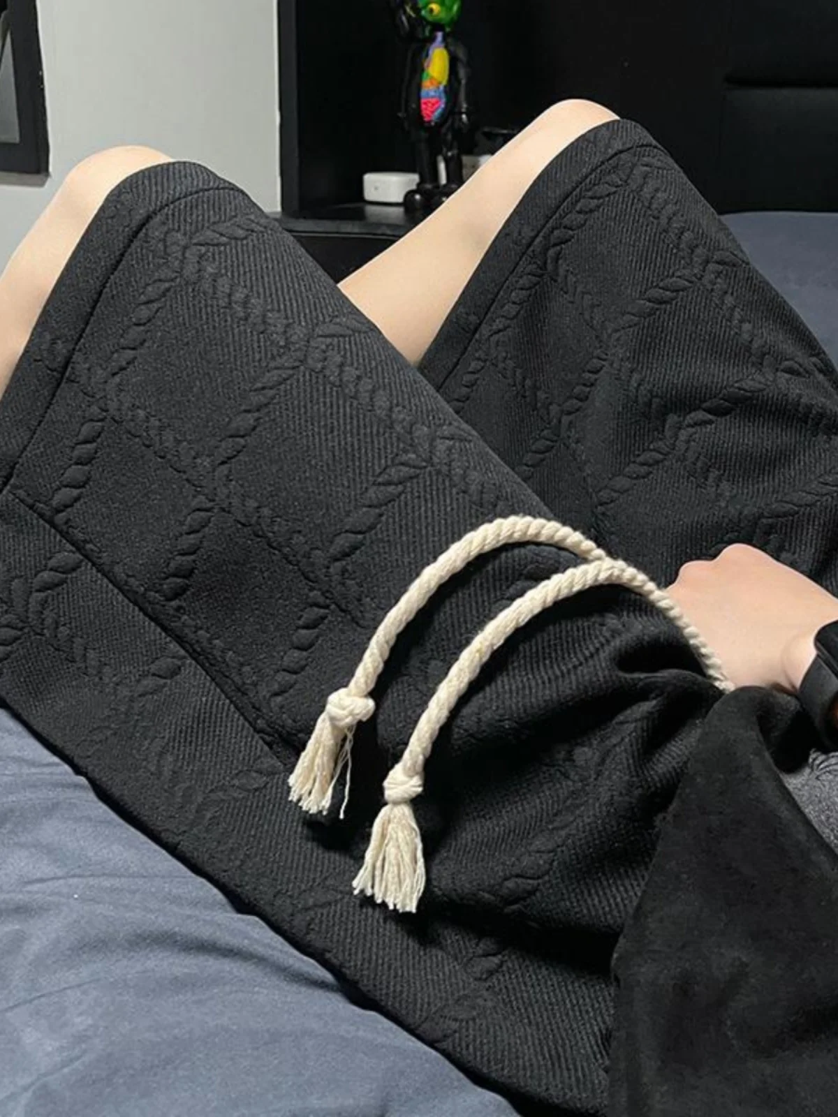 

Мужские сумки больших размеров 300, повседневные прямые брюки с высокой талией, летние свободные американские брюки длиной пять четвертей, модные...