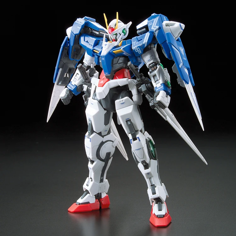 BANDAI Gundam 1/144 RG GN-0000+GNR-010 OO Raiser Standard Model Kit Assembly Unicorn Freedom Action Figures Model Original