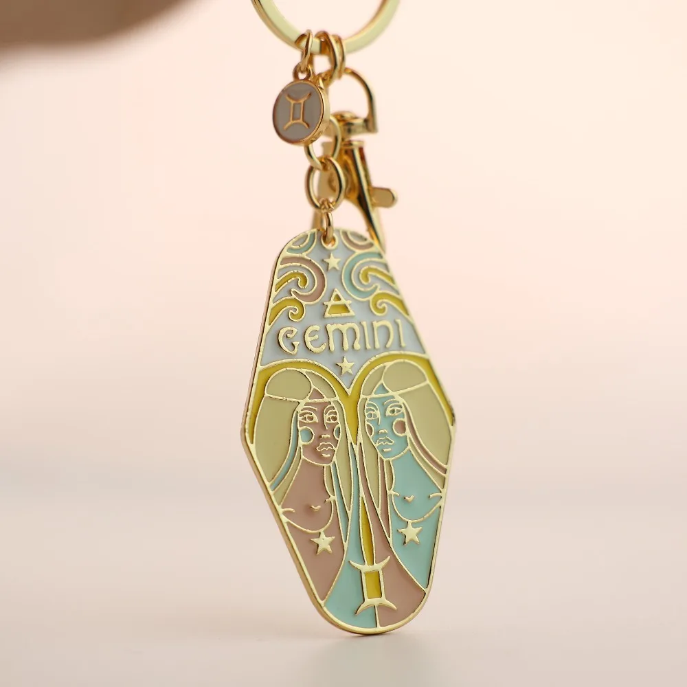Aquarius Pisces Aries Zodiac Sign Keychain Taurus Gemini Cancer Scorpio Sagittarius Capricorn 12 Constellation Keychain