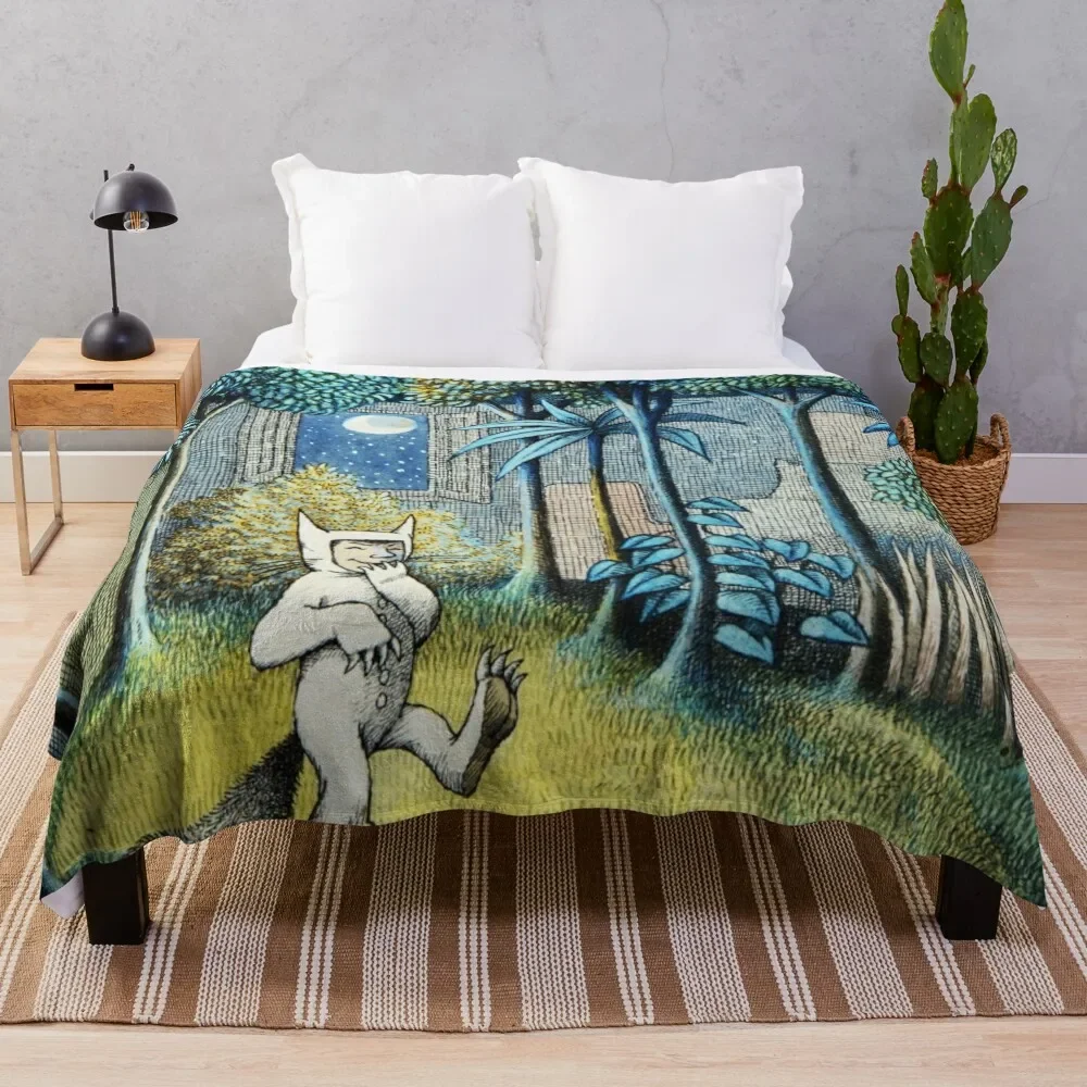 

Let the Wild Rumpus Start Throw Blanket Picnic Designers Decoratives Soft Plush Plaid Blankets