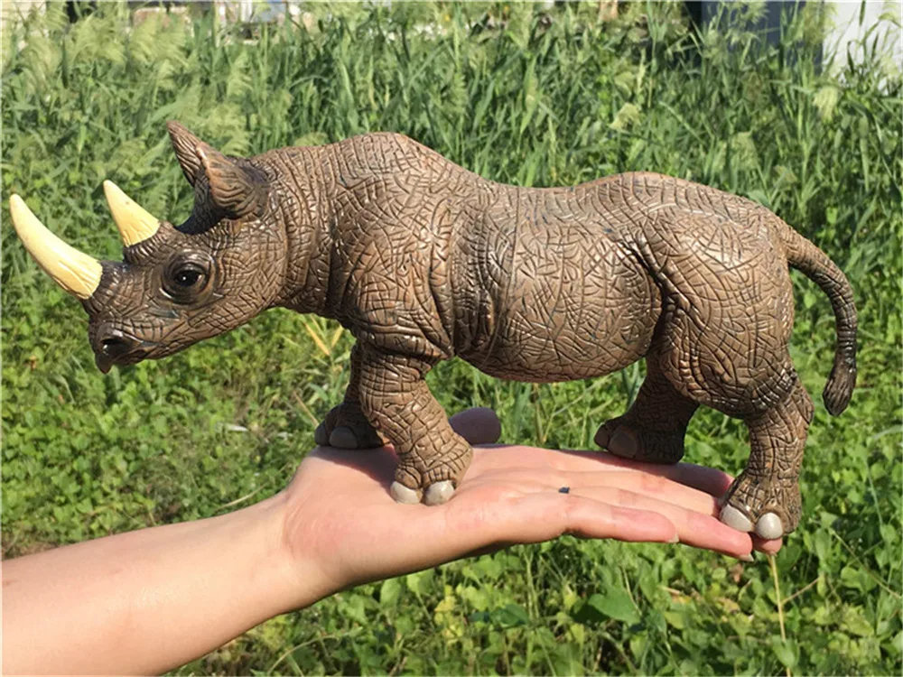 27.5cm Big size Black rhinoceros African animal toys wild animals Simulated Model PVC Figures Toys Model Action Figure Toy