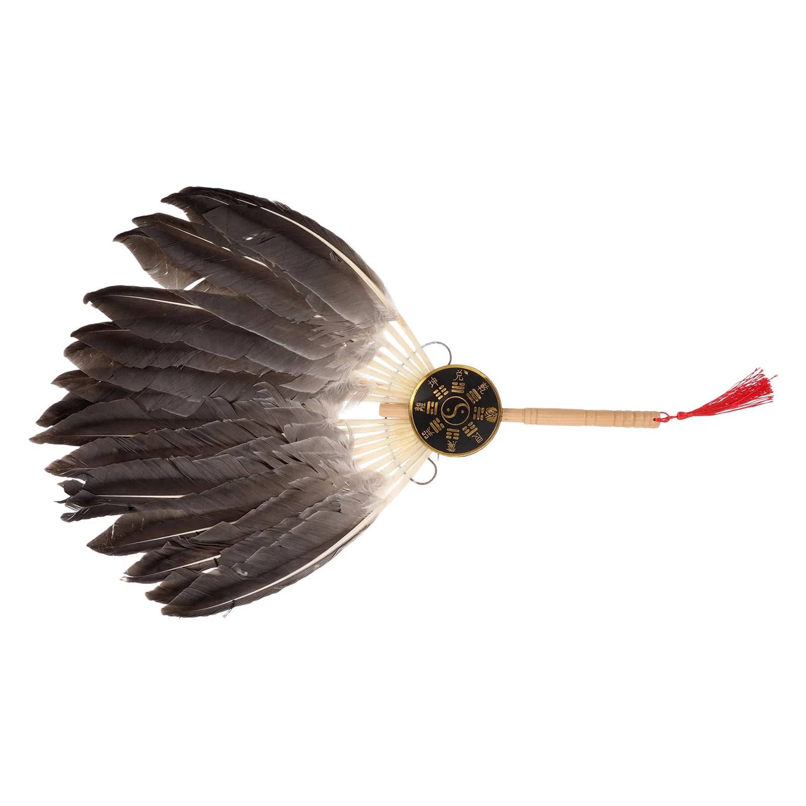 

Kongming Goose Feathered Chinese Handheld Fan Lightweight Design For Hanfu Cosplay Halloween Party Decor Craft Performance Props