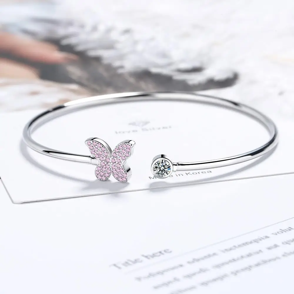Luxury Dragonfly/Butterfly 925 Sterling Silver Adjustable Open Bracelet Bangle for Women Wedding on Hand Love Designer S5214 - view 5