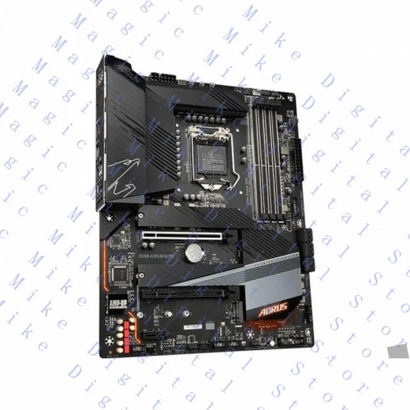 UU  FOR GIGABYTE Z590 AORUS ELITE motherboard LGA1200 DDR4 128G DP ATX 95NEW Tested ok