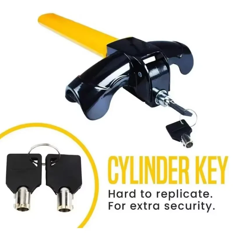 Universal Car Steering Wheel Lock with 2 Keys Car Security Rotating T-Shaped Steering Wheel Lock Steering Wheel Anti-Theft Lock