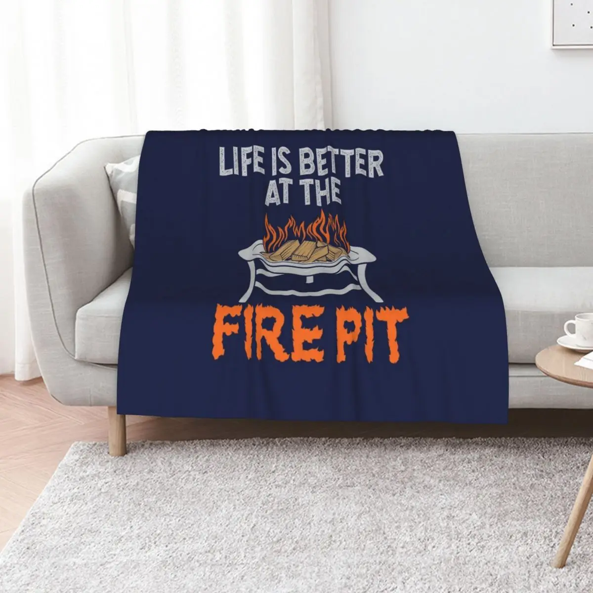 Life Is Better At The Fire Pit Throw Blanket Furry Soft Warm for winter Luxury Designer Winter beds Blankets