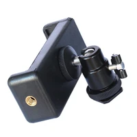 Hot Shoe Phone Clip Universal Moblie Phone Holder Bracket With Mount 1/4 Screw Tripod Monopod Stand For SLR Camera 6